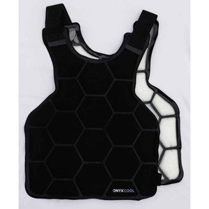 Onyx Cool black cooling vest with a hexagonal grid pattern