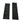 Two rectangular black elastic fabric straps