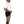 Person wearing a black Onyx hip wrap over brown shorts and a white t-shirt