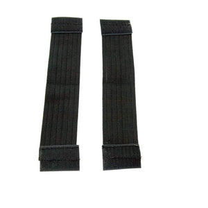 Two black elastic velcro straps