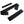 Three black elastic straps with hook and loop fasteners