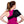 Woman wearing black Onyx Cool shoulder ice pack wrap over pink tank top
