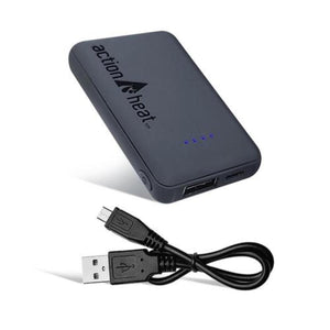 ActionHeat portable power bank with USB charging cable