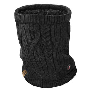ActionHeat black cable knit neck gaiter with fleece lining