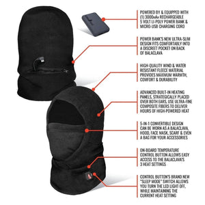 ActionHeat heated balaclava features and components diagram