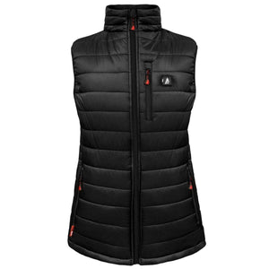 ActionHeat black quilted heated vest with front zipper and chest pocket