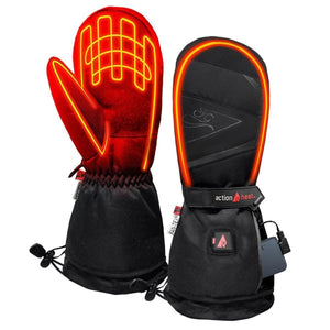 ActionHeat battery powered heated mittens with visible heating elements
