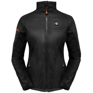 ActionHeat black softshell heated jacket with front zipper and high collar