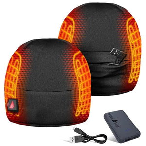 ActionHeat black heated beanie with internal heating elements and rechargeable battery pack