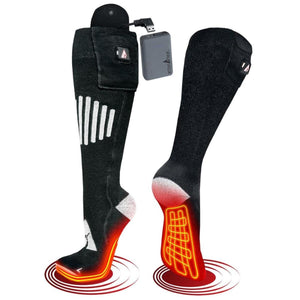 ActionHeat battery powered heated socks with external power bank