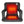 ActionHeat black heated stadium seat with glowing orange heating elements on backrest and seat