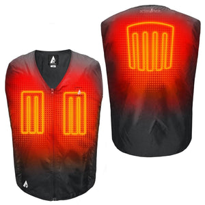 ActionHeat heated vest showing front and back heating panels