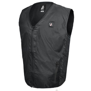 ActionHeat black sleeveless heated vest with front zipper and chest power button