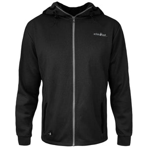ActionHeat black zip up hooded sweatshirt with front pockets