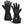 Pair of black heated winter gloves with battery compartment and textured palms