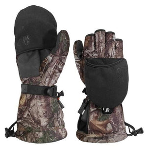 ActionHeat camouflage heated mittens with fold back finger covers