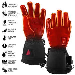 ActionHeat battery powered heated gloves with feature list
