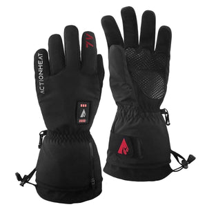 ActionHeat black heated gloves with battery indicator and adjustable wrist strap