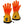 ActionHeat orange and yellow heated gloves with battery indicator on cuff