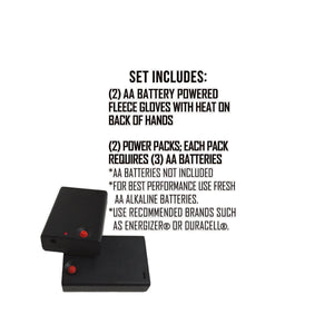 ActionHeat battery pack set for heated gloves requiring three AA batteries each