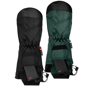 ActionHeat black and green heated mittens with battery packs