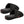 Pair of black plush heated slippers with power switch