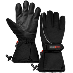 ActionHeat black heated gloves with textured palms and adjustable wrist straps