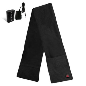 Aheata black fleece heated scarf with battery pack and charger