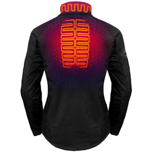 Back view of Aheata heated jacket showing internal heating elements