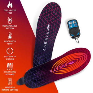 Aheata heated insoles with wireless remote control and feature list