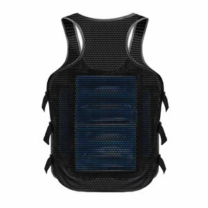 AlphaCool black mesh cooling vest with blue cooling panel