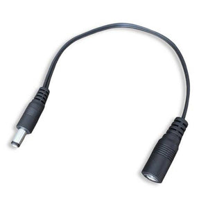Gerbing black DC power extension cable with male and female connectors