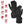 Gerbing black heated motorcycle gloves with feature icons for battery power and temperature settings