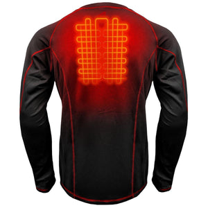 Gerbing black long sleeve base layer with visible orange heating elements on the back