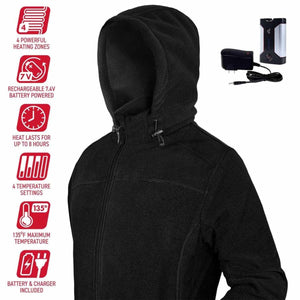 Gerbing black heated fleece hoodie with battery and charger