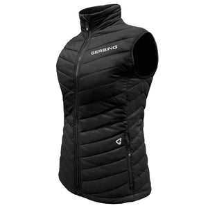 Gerbing black quilted sleeveless vest with front zipper and high collar