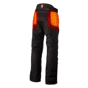 Gerbing heated motorcycle pants showing glowing heating elements on the back