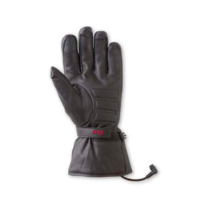Gerbing black leather heated motorcycle glove with power cable