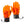 Pair of black heated gloves with glowing orange heating elements visible on fingers and palms