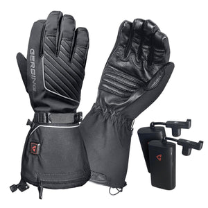 Gerbing black heated gloves with two battery packs