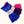 Three Herbal Packs heating pads in blue pink and purple fabric with The Warming Store branding