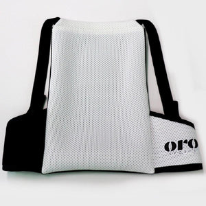 Oro Sports white mesh back support brace with black straps