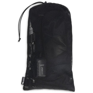 Black Outdoor Research mesh stuff sack with drawstring closure