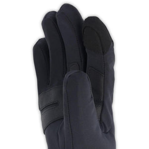 Outdoor Research black softshell glove with reinforced fingertips