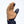 Tan leather glove with black leather fingertips and black cuff