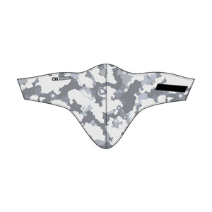 Outdoor Research face mask in grey and white camouflage print