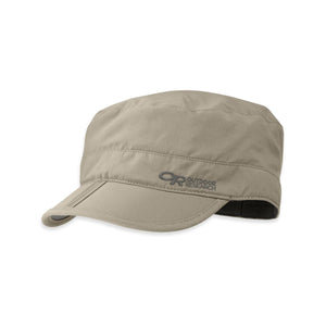 Outdoor Research tan cadet style cap with flat brim