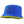 Blue Outdoor Research bucket hat with yellow brim and arrow graphic print