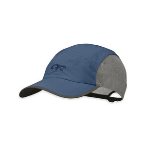 Outdoor Research blue baseball cap with grey mesh side panels