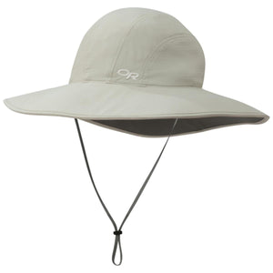Outdoor Research beige wide brim sun hat with chin strap
